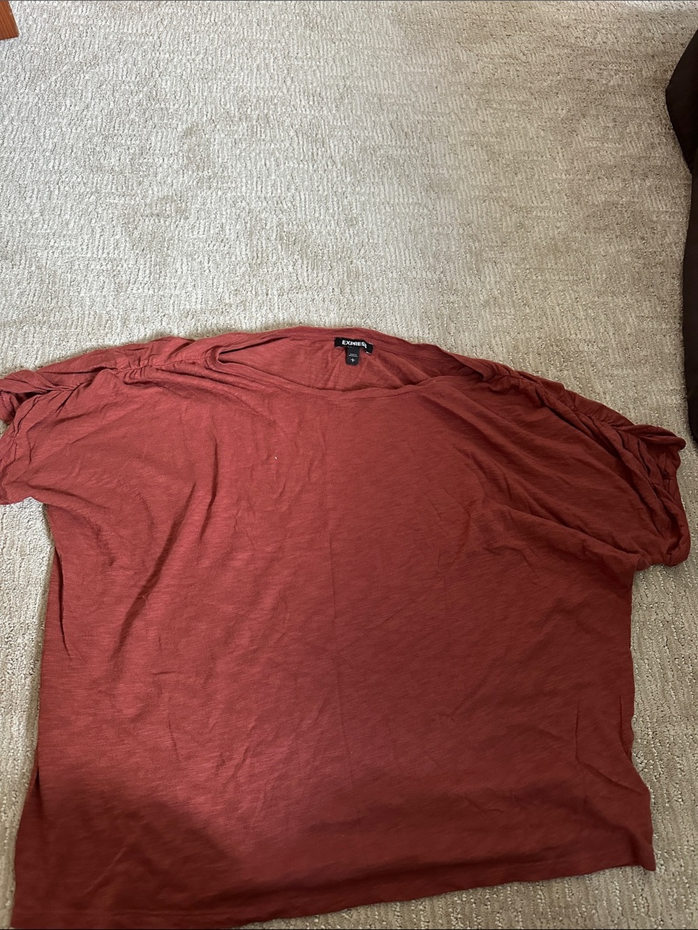 Express Men's Short Sleeve Crew Neck Shirt - Rust Red